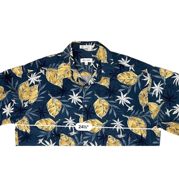 Pierre Cardin Vintage Palm Trees Tropical Hawaiian Collared Shirt XLARGE Cruise - Picture 3 of 9